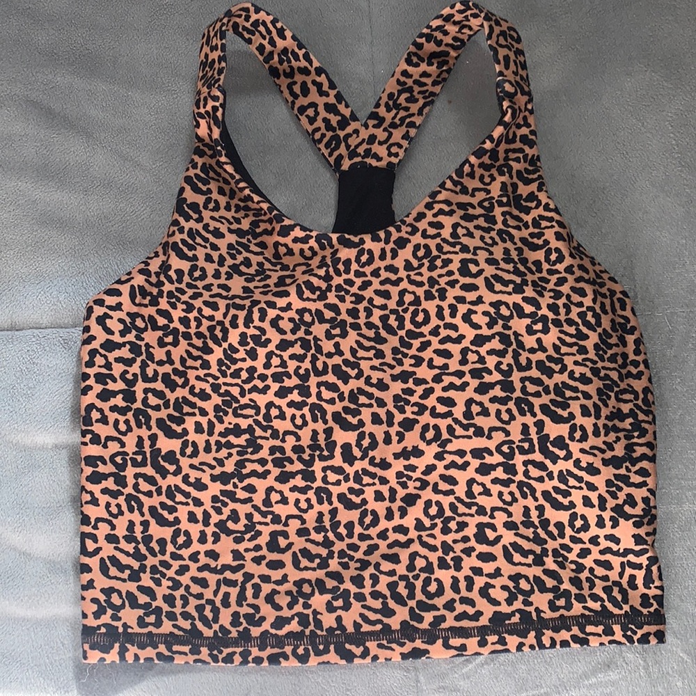 Leopard crop top, sports bra XS Adult woman